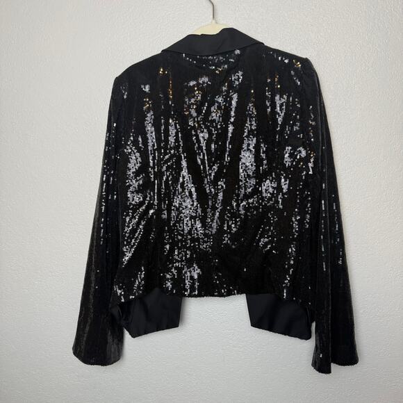 White House Black Market Black Sequin Blazer - Picture 3 of 8